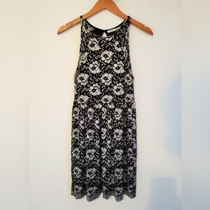 Holiday Dress New Year/Christmas Black/Silver Floral Shimmer